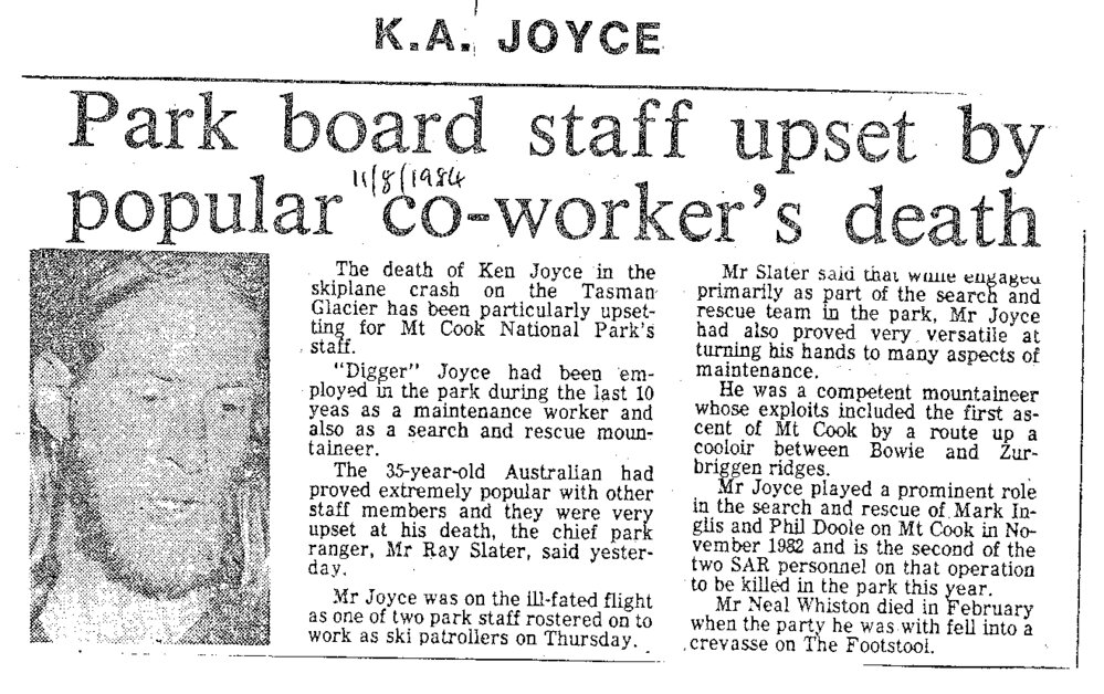 Obituary: K A Joyce, Park board staff upset by popular co-worker's death