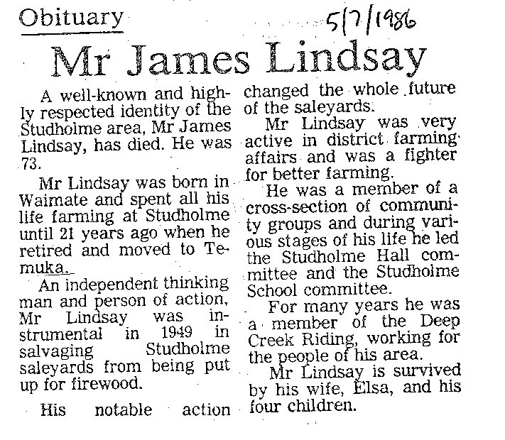 Obituary: Mr James Lindsay