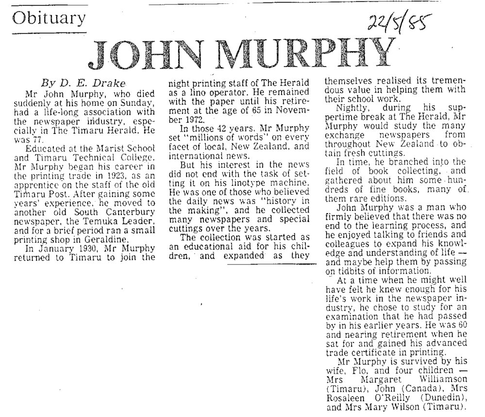 Obituary: John Murphy