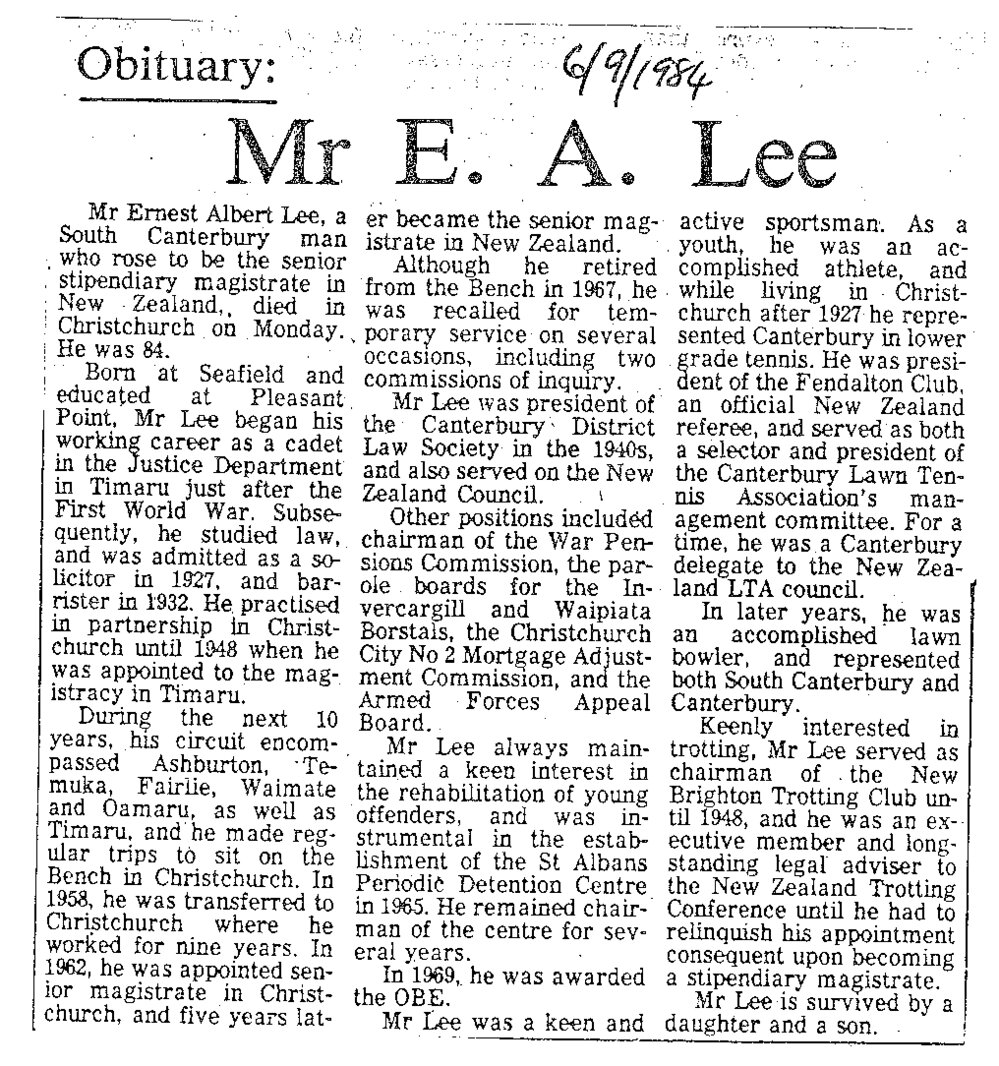 Obituary: Mr E  A Lee
