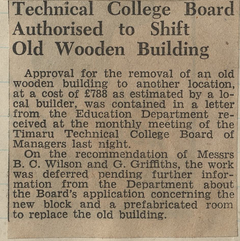 Technical College Board Authorised to Shift Old Wooden Building