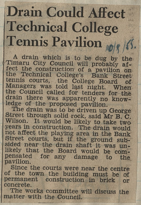 Drain Could Affect Technical College Tennis Pavillion