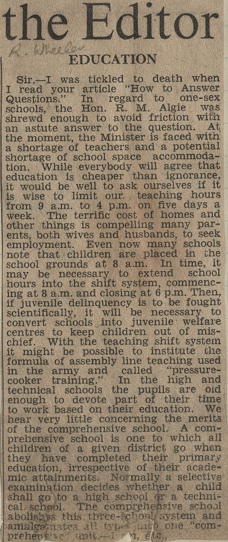 Letter to the Editor: Education