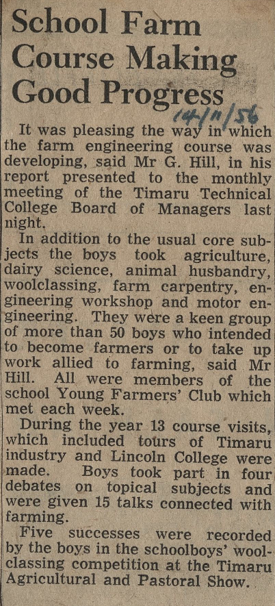 School Farm Course Making Good Progress