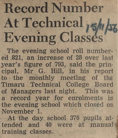 Record Number At Technical Evening Classes