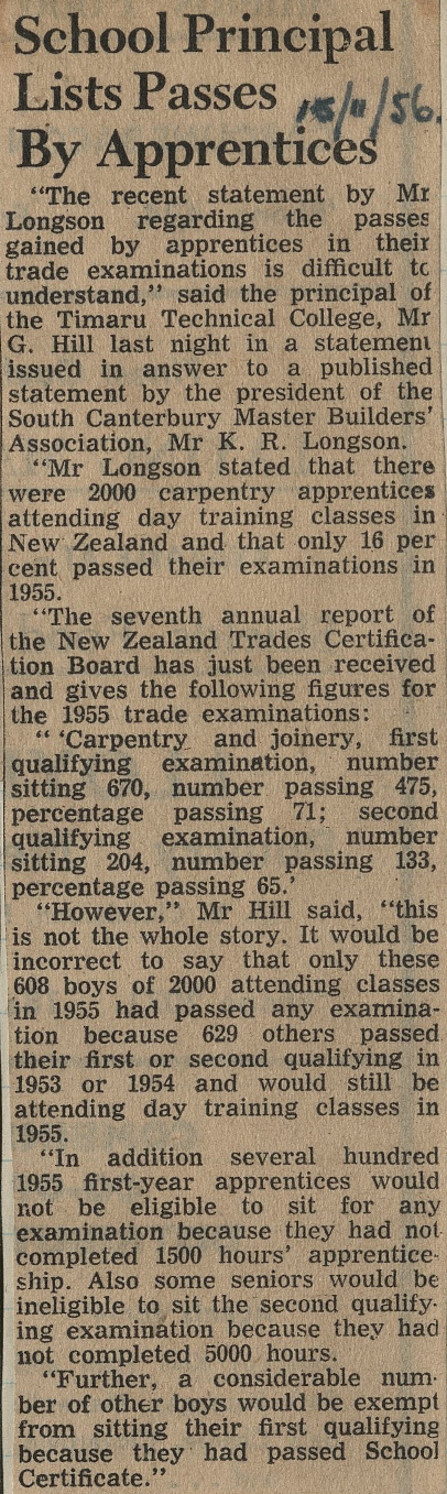 School Principal Lists Passes By Apprentices 