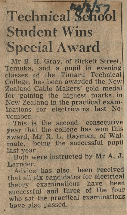 Technical School Student Wins Special Award