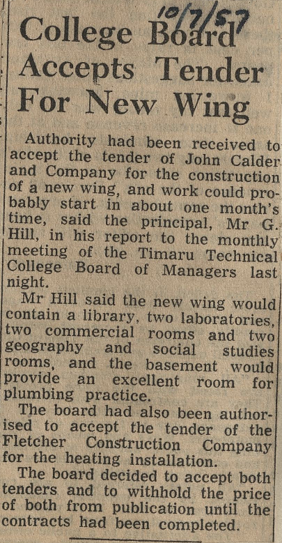 College Board Accepts Tender For New Wing