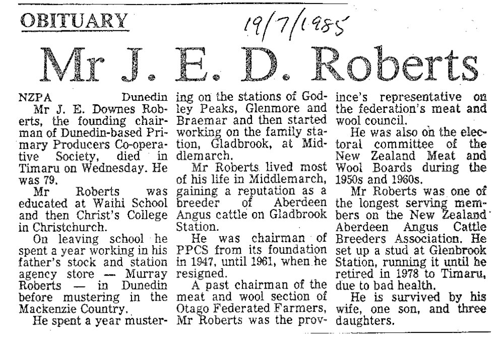 Obituary: Mr J E D Roberts