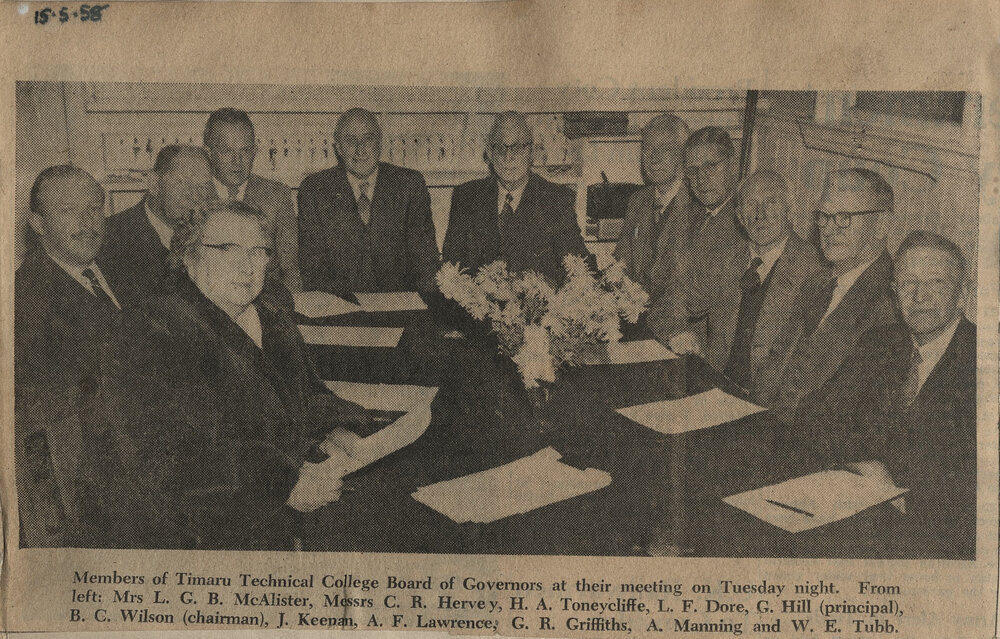 Members of Timaru Technical College Board of Governors