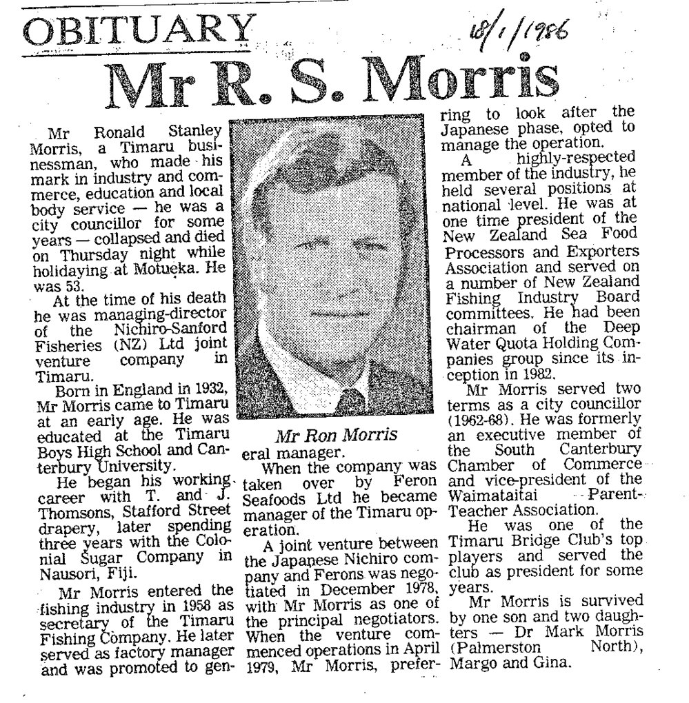 Obituary: Mr R S Morris