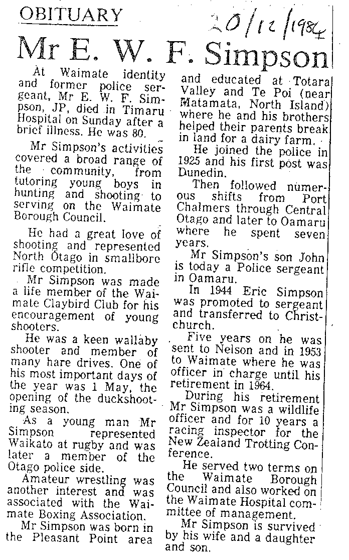 Obituary: Mr E W F Simpson