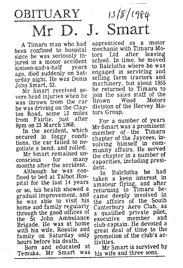 Obituary: Mr D J Smart