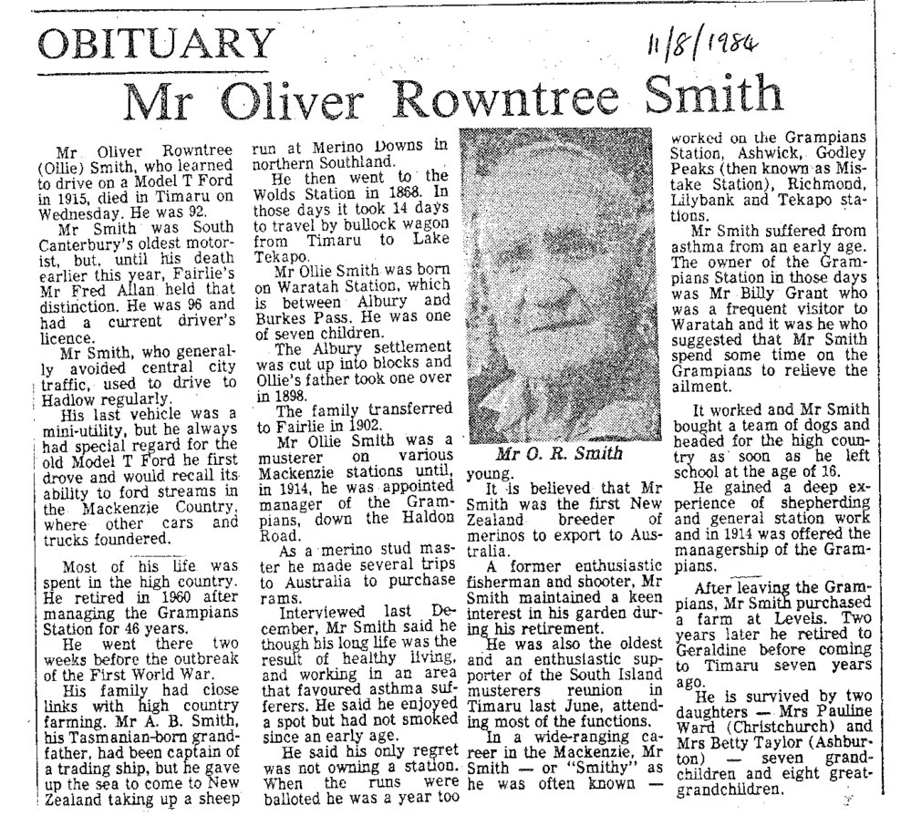 Obituary: Mr Oliver Rowntree Smith