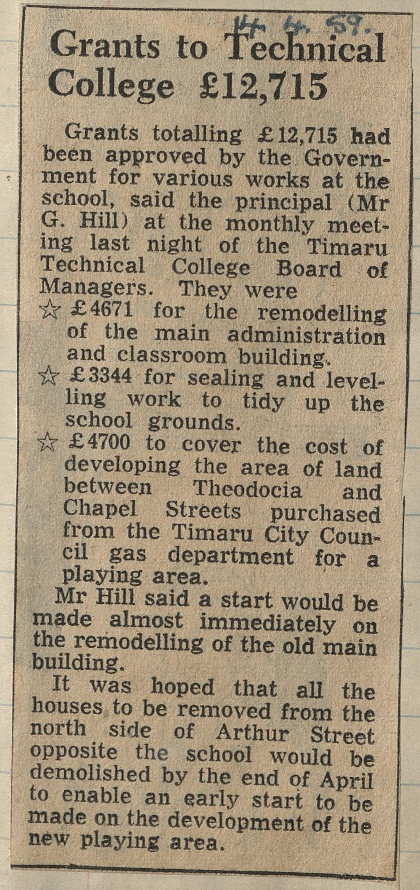 Grants to Technical College &pound;12,715