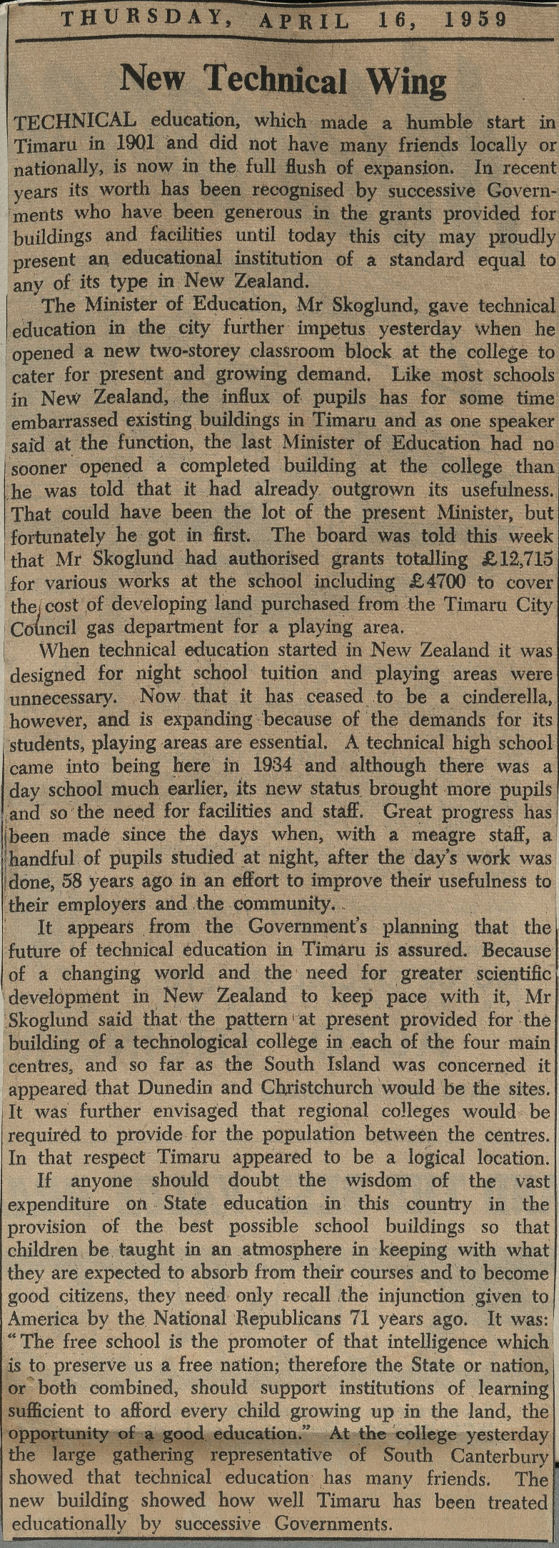 Editorial: New Technical Wing