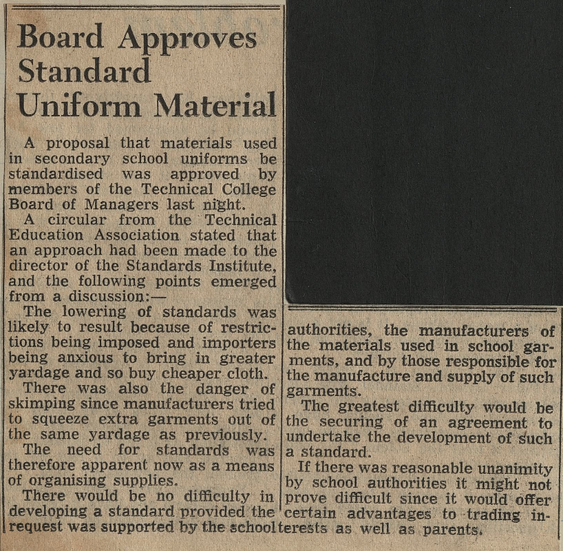 Board Approves Standard Unifrom Material