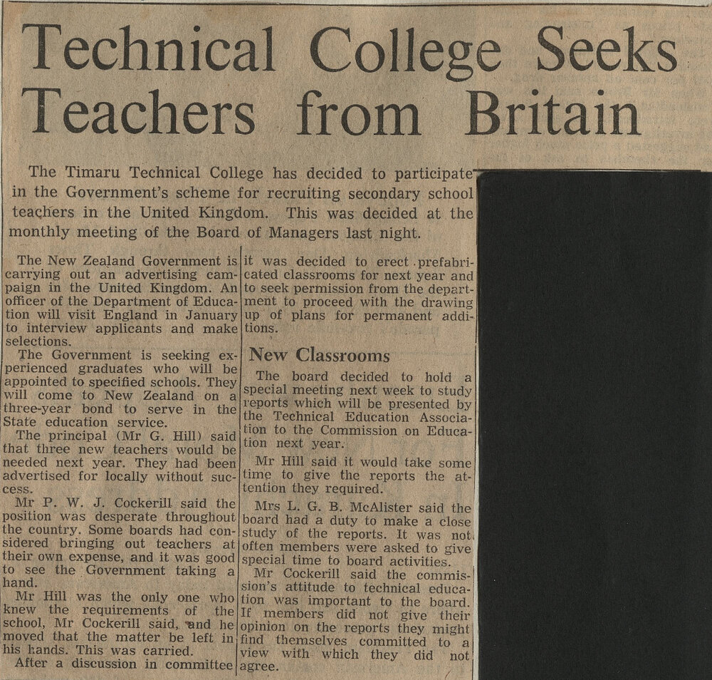 Technical College Seeks Teachers From Britain