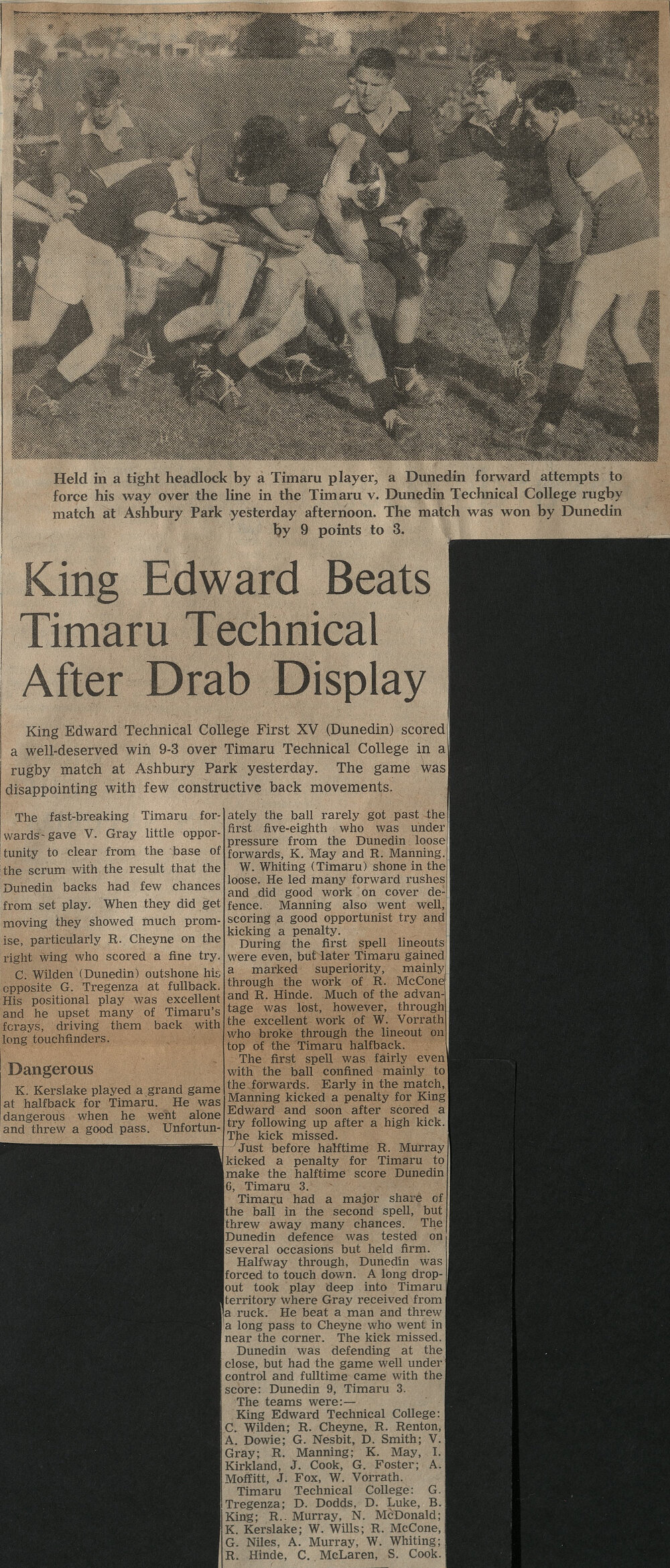 King Edward Beats Timaru Technical After Drab Display