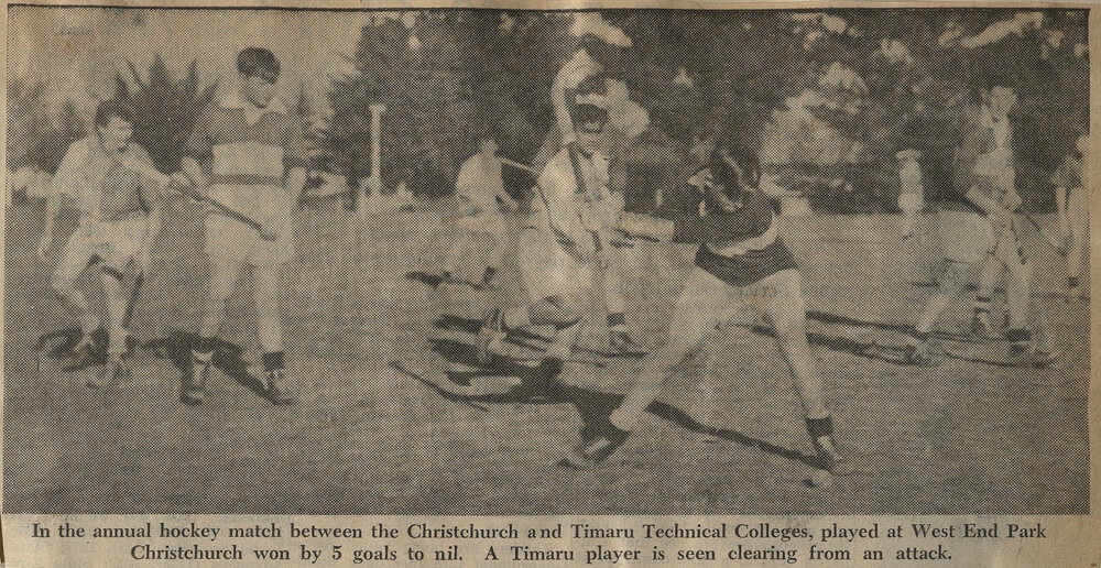 In the annual hockey match between the Christchurch and Timaru Technical Colleges