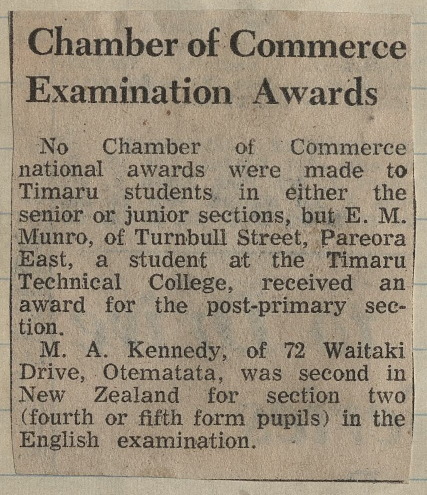 Chamber of Commerce Examination Awards