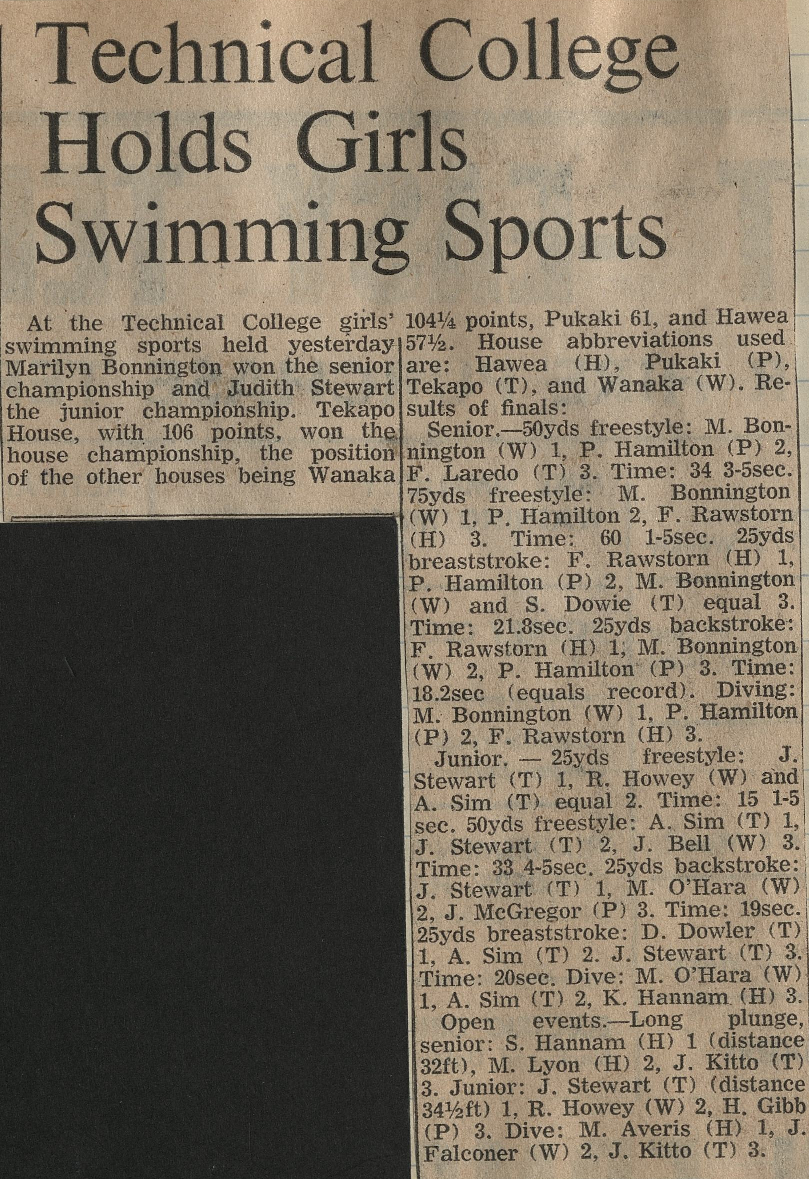 Technical College Holds Girls Swimming Sports
