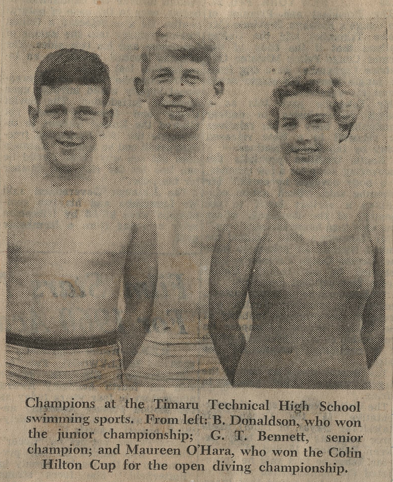 Champions at the Timaru Technical High School swimming sports