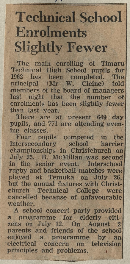 Technical School Enrolments Slightly Fewer