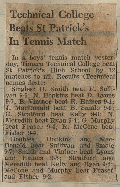 Technical College Beats St Patrick's In Tennis Match