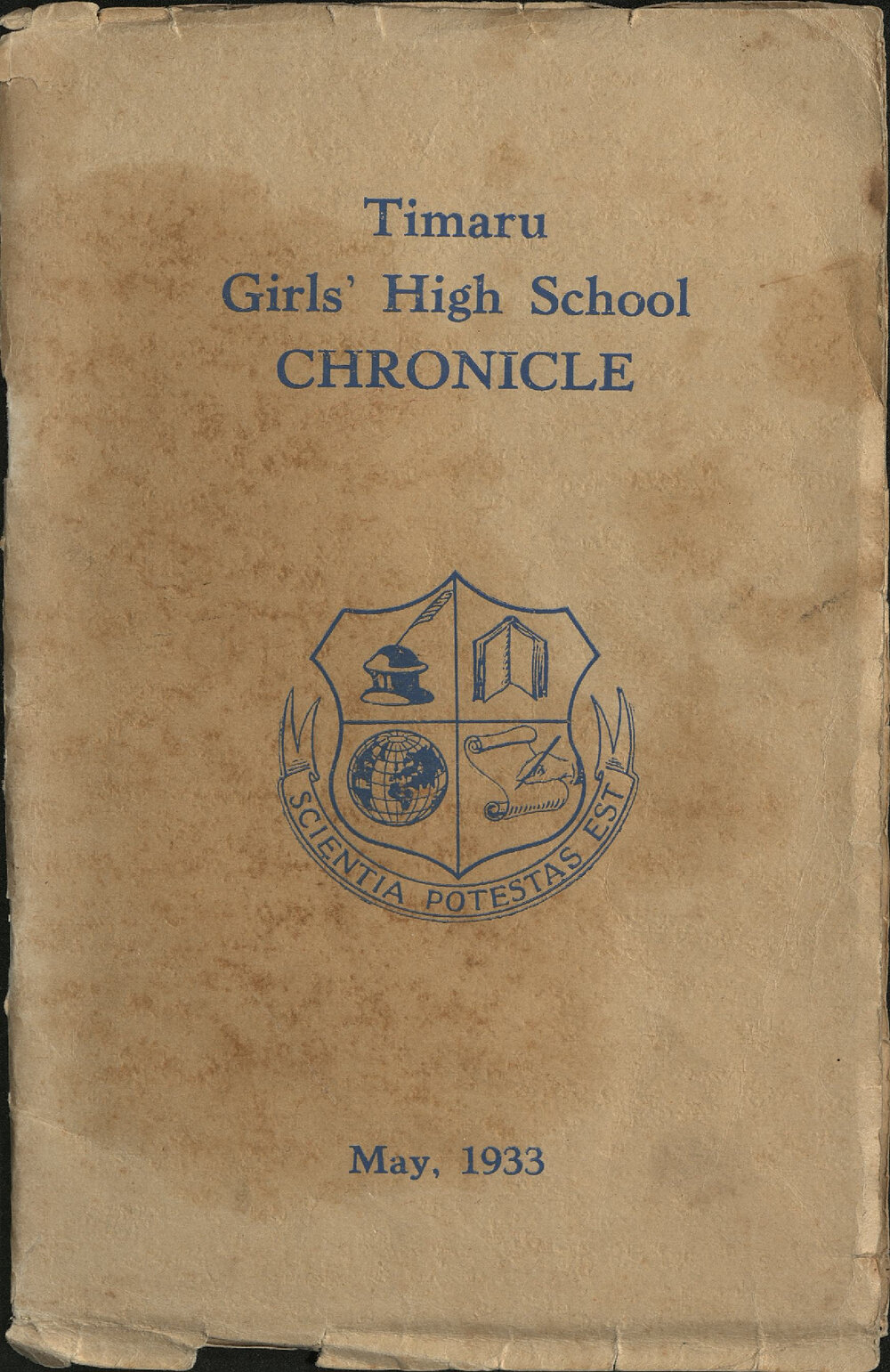 Timaru Girls' High School Chronicle 1933: May 1933