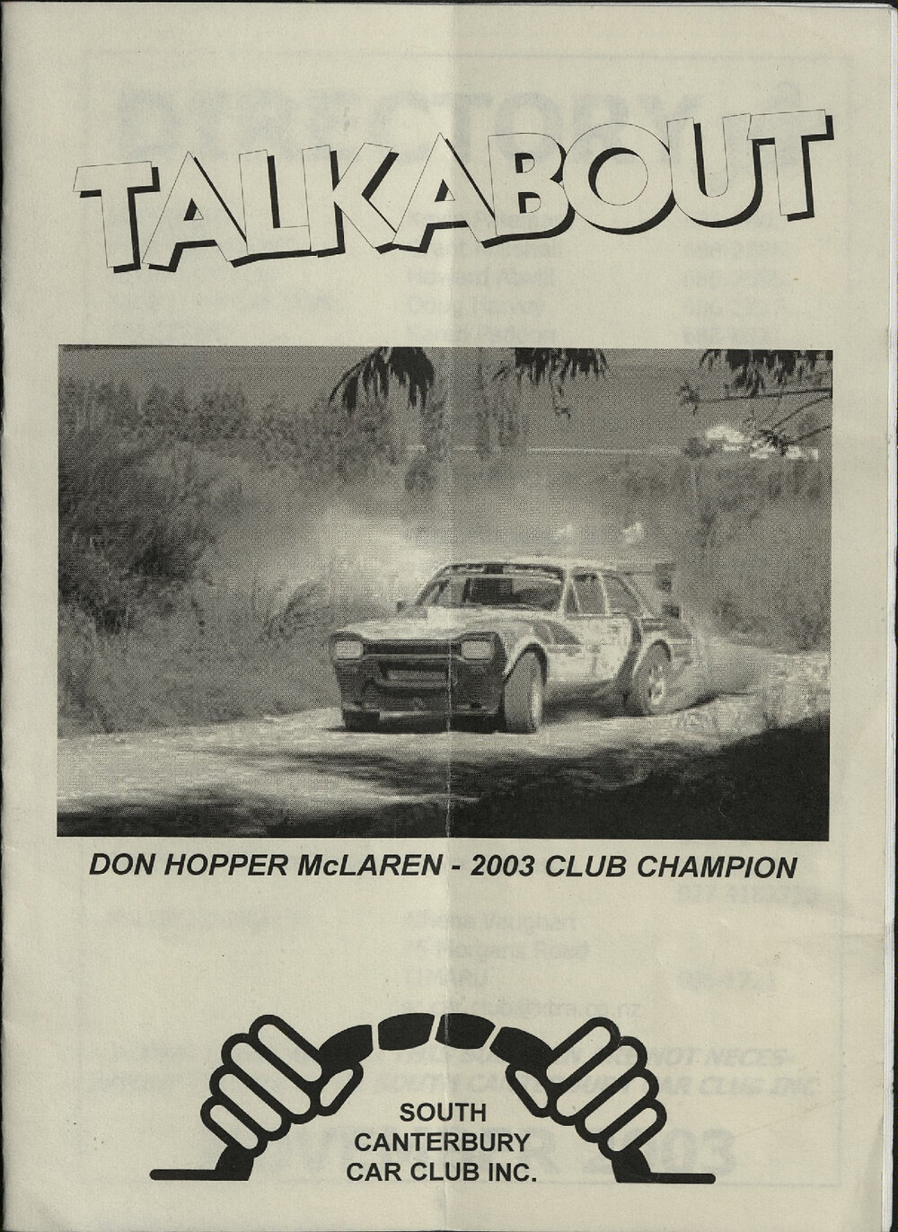 Talkabout: South Canterbury Car Club Bulletin November 2003