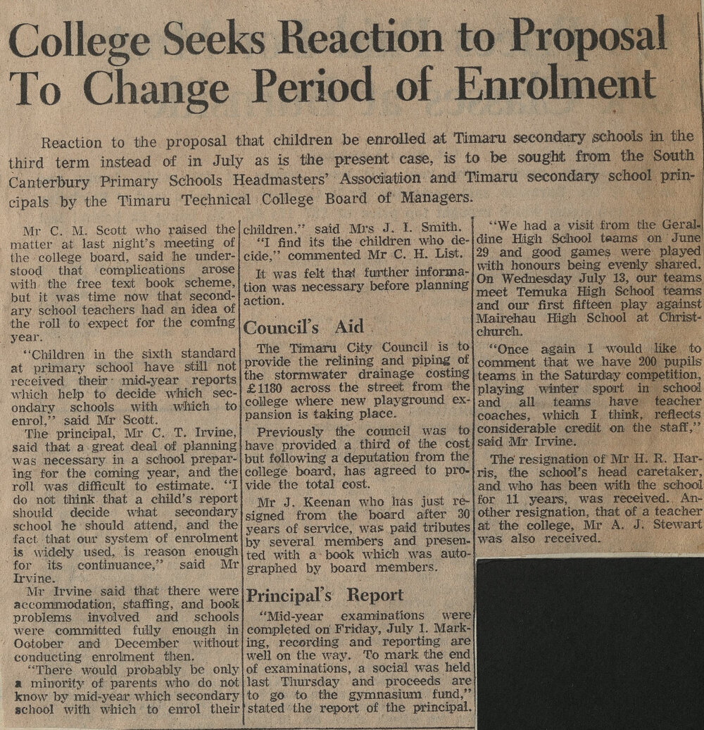 College Seeks Reaction to Proposal To Change Period Of Enrolment