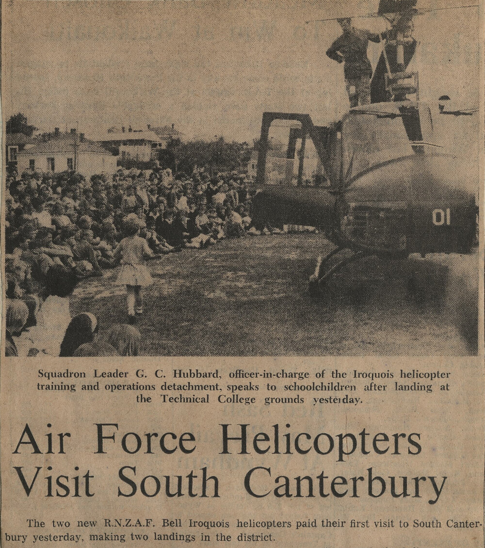 Air Force Helicopters Visit South Canterbury
