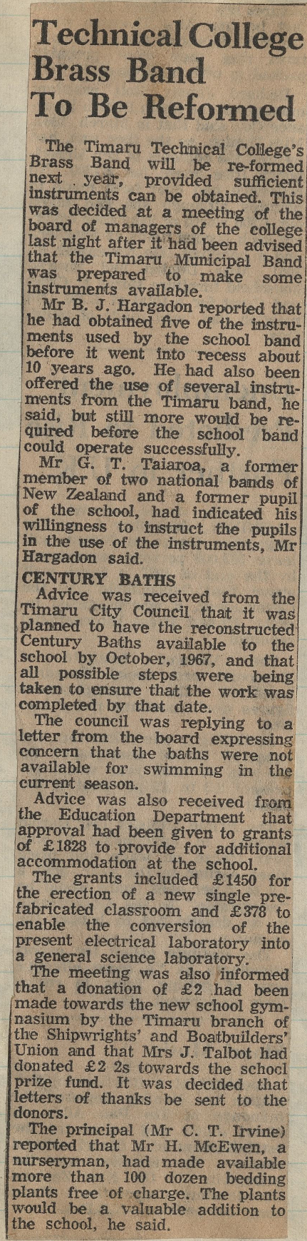 Technical College Brass Band To Be Reformed