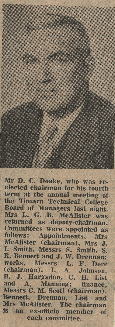 Mr D C Doake who was re-elected chairman