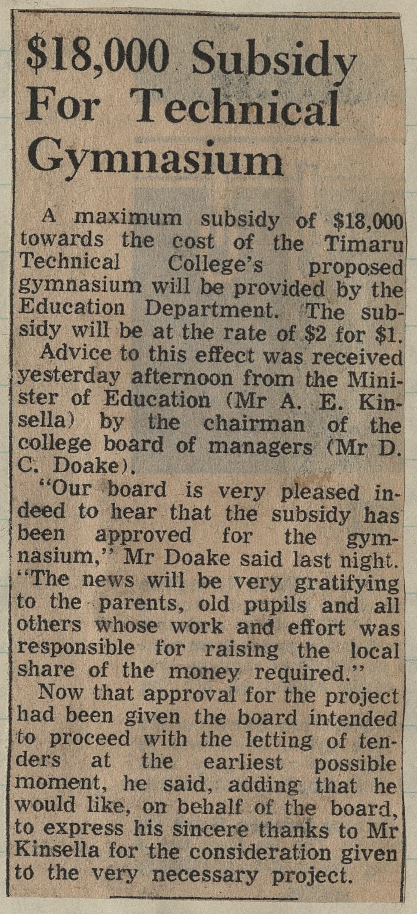 $18,000 Subsidy For Technical Gymnasium