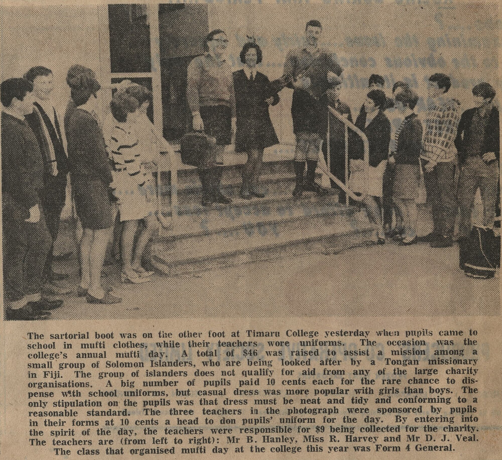The sartorial boot on the other foot at Timaru College