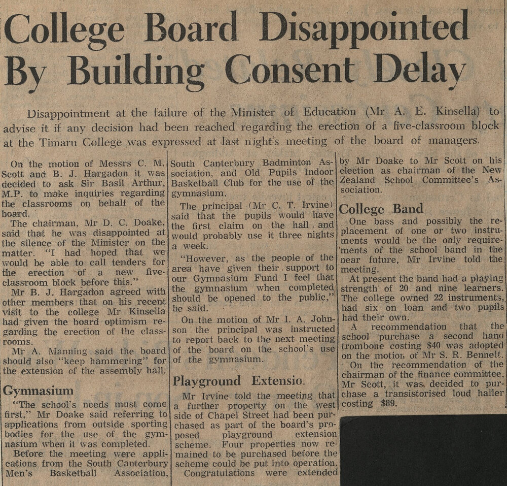 College Board Disappointed By Building Consent Delay