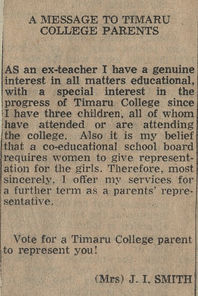 A Message To Timaru College Parents