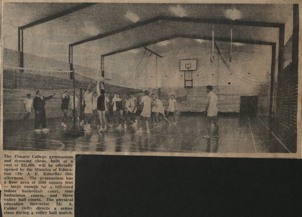 The Timaru College gymnasium and dressing sheds
