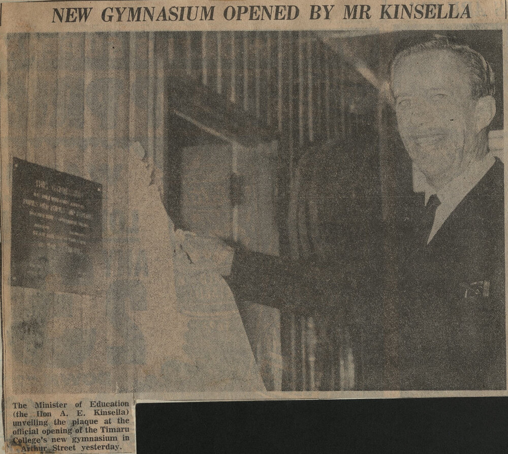 New Gymnasium Opened By Mr Kinsella