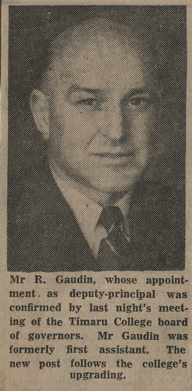 Mr R Gaudin appointment as deputy principal confirmed