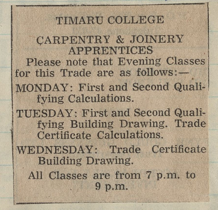 Timaru College Carpentry and Joinery Apprentices