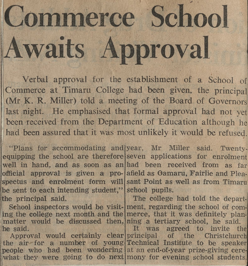 Commerce School Awaits Approval