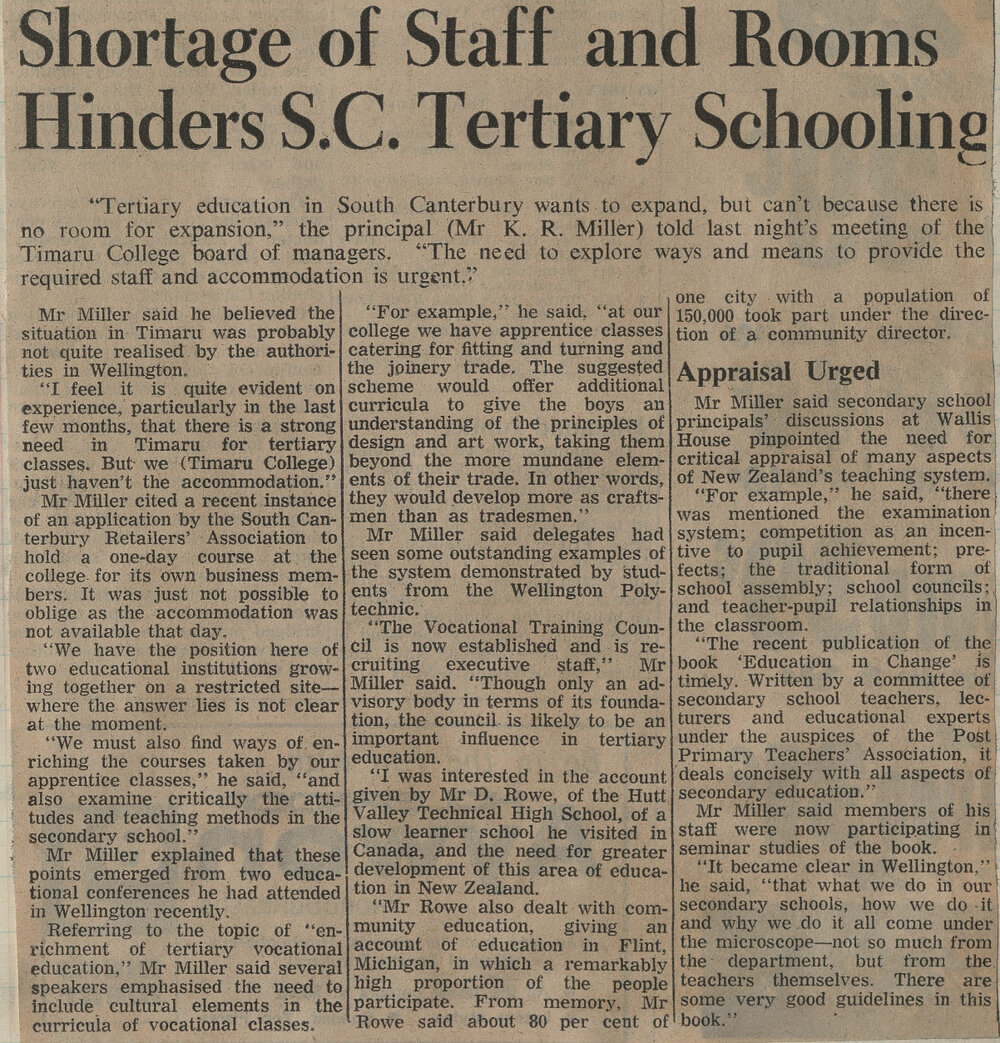 Shortage of Staff and Rooms Hinders SC Tertiary Schooling