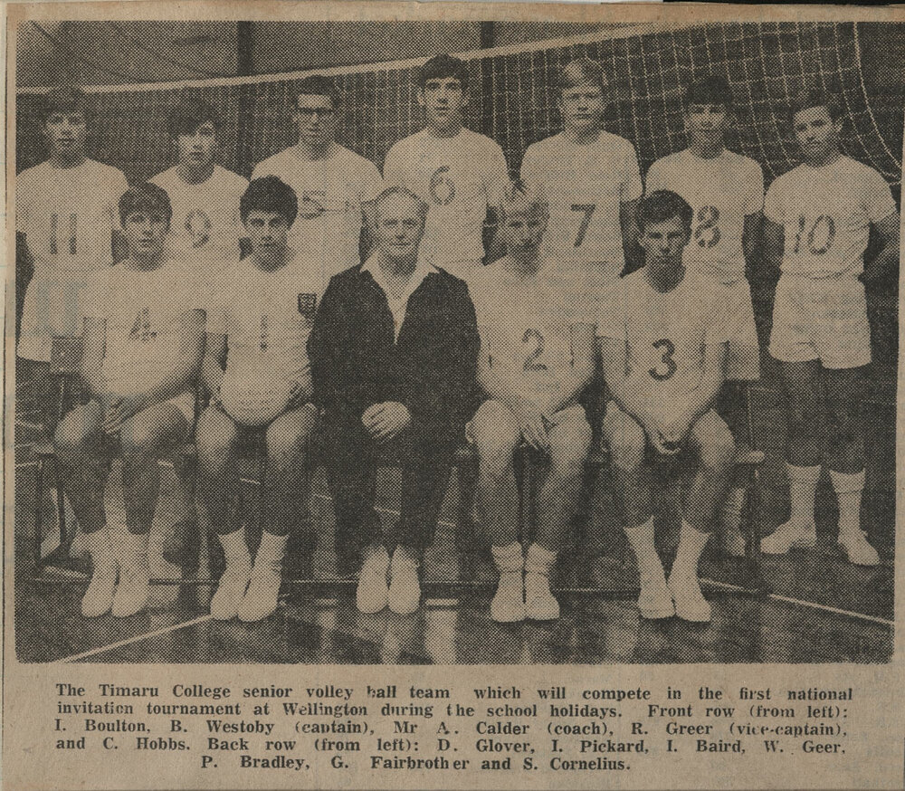 The Timaru College senior volley ball team