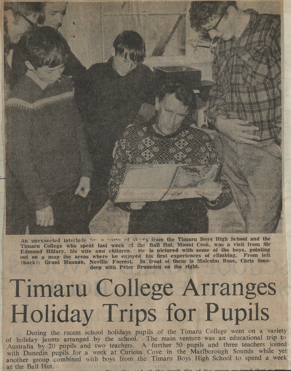 Timaru College Arranges Holiday Trips For Pupils