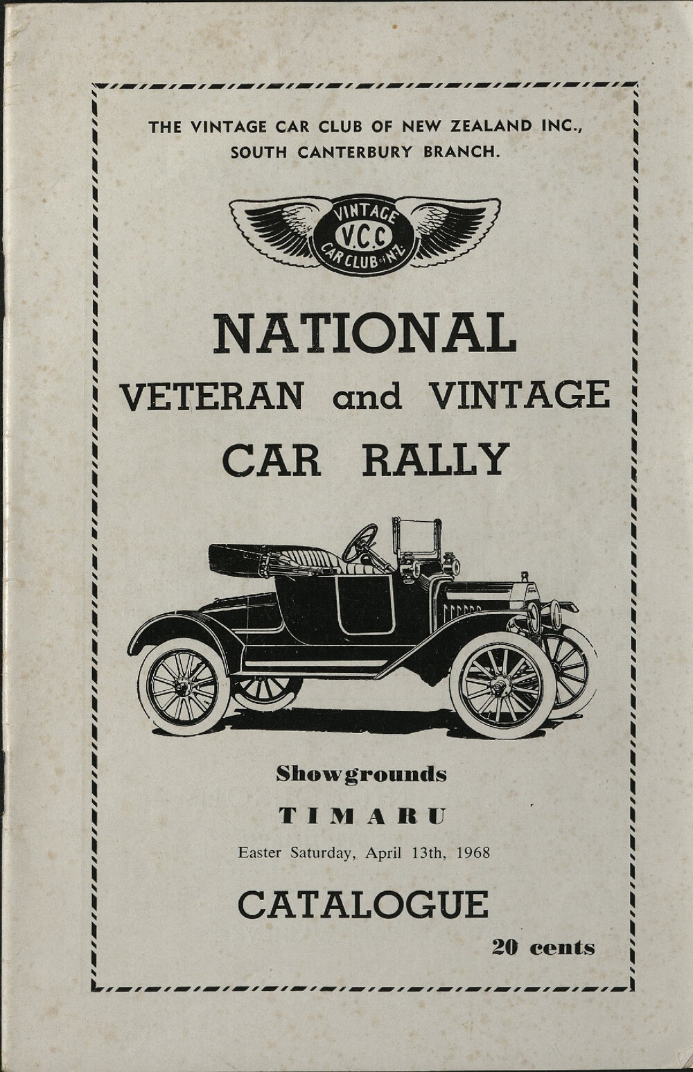 National Veteran and Vintage Car Rally 1968 catalogue