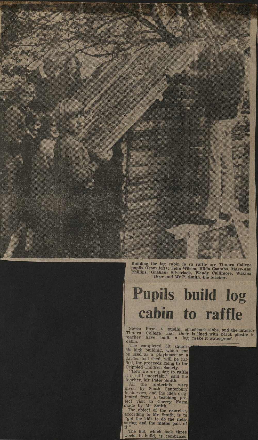 Pupils build log cabin to raffle