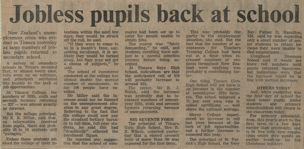 Jobless pupils back at school